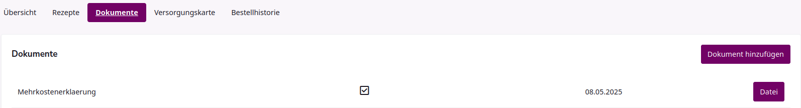 Dokumente am Bewohner